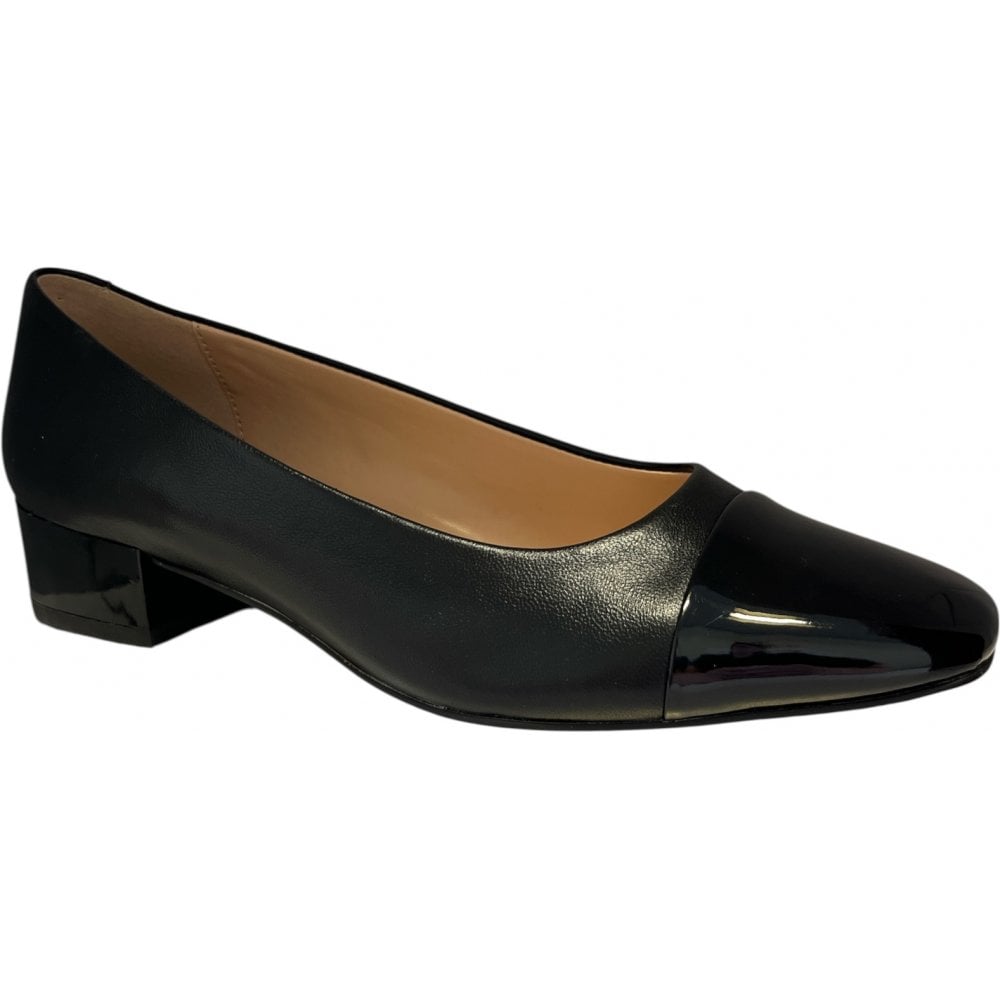 Lotus Joyce Black Leather Court Shoes