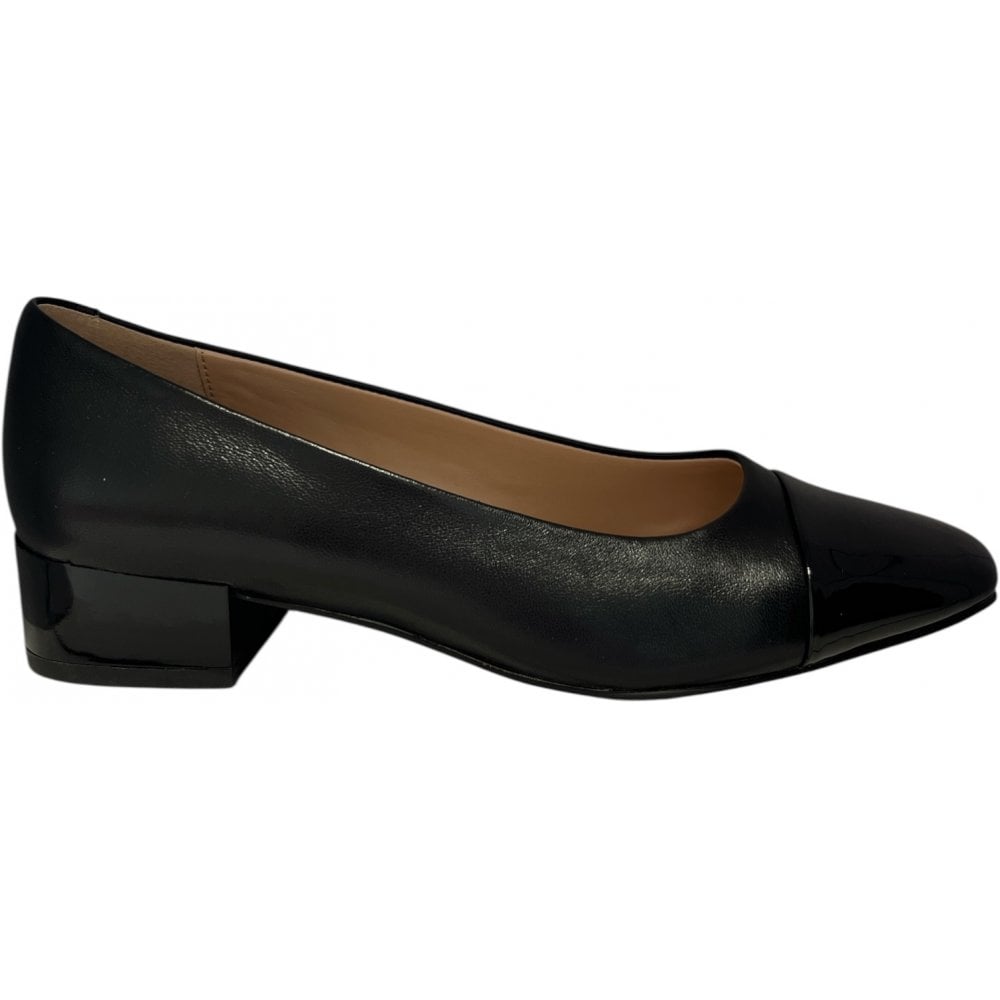 Lotus Joyce Black Leather Court Shoes