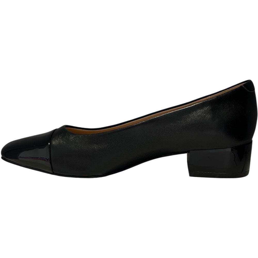 Lotus Joyce Black Leather Court Shoes