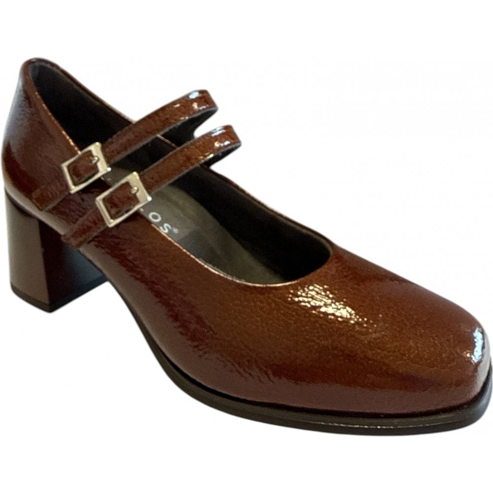 Pitillos 10.831 Brown Patent Mary Jane Shoes