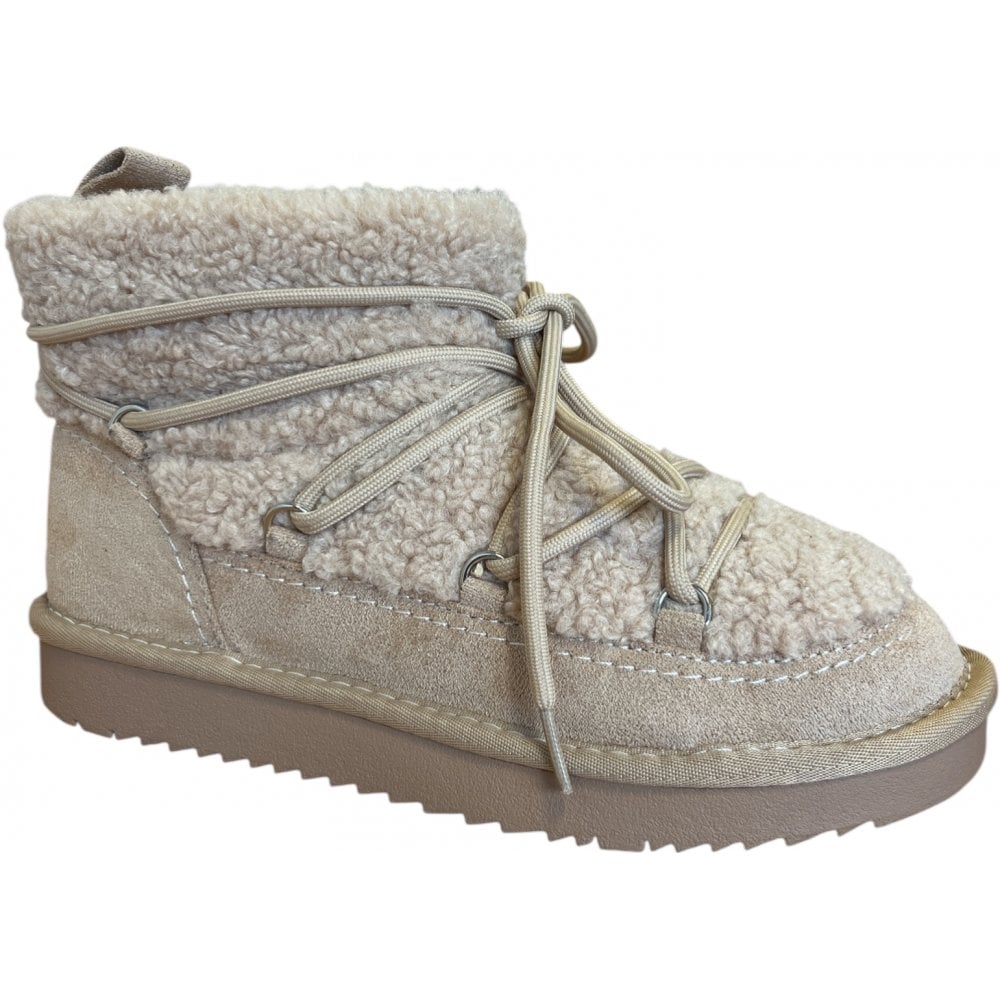 Xti 144728 Beige Faux Fur Lined Boots