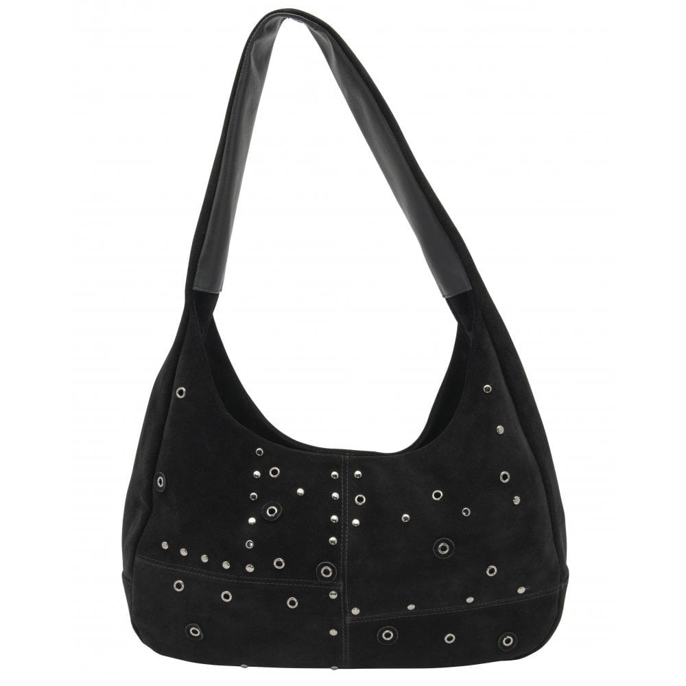 Lotus Francina Black Suede Handbag
