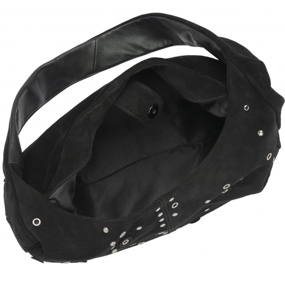 Lotus Francina Black Suede Handbag