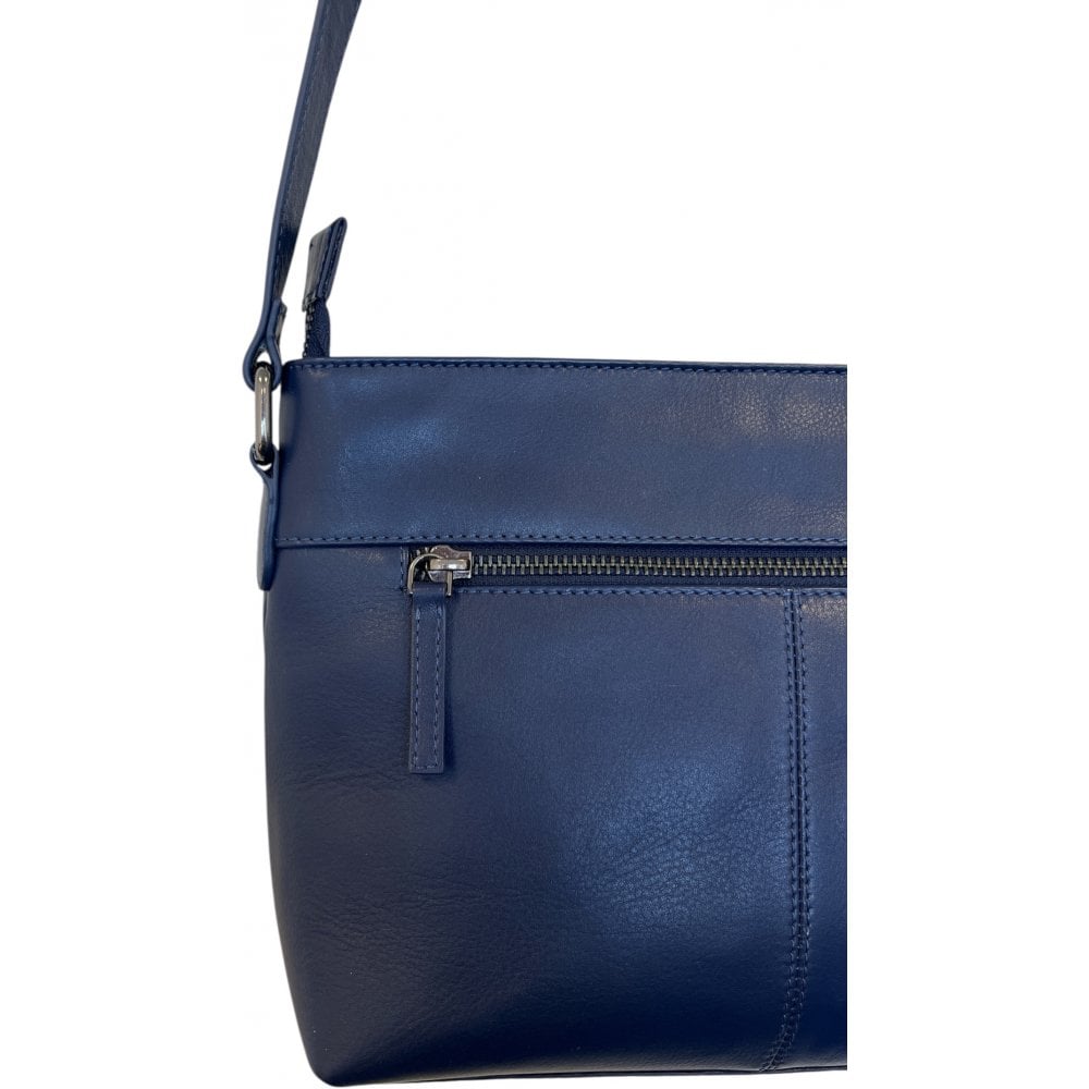 Lotus Navy Leather Handbag