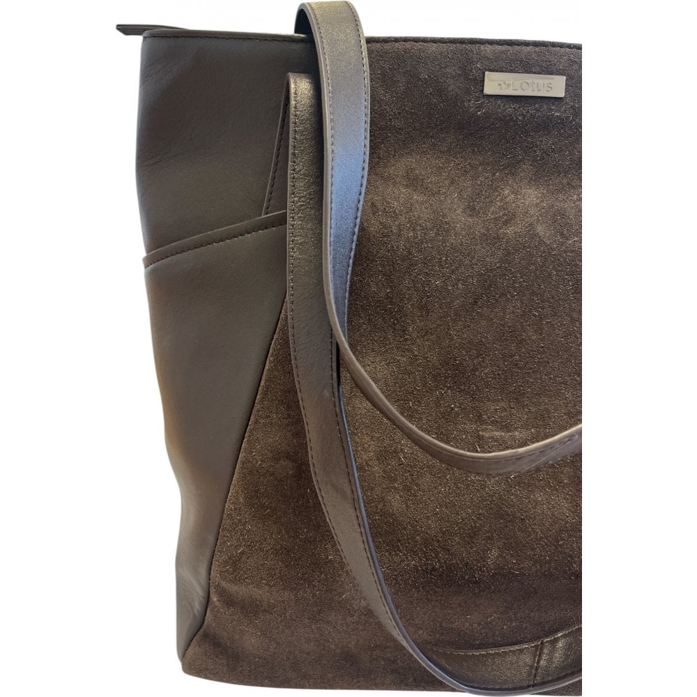 Lotus Amelie Green and Leather Suede Handbag