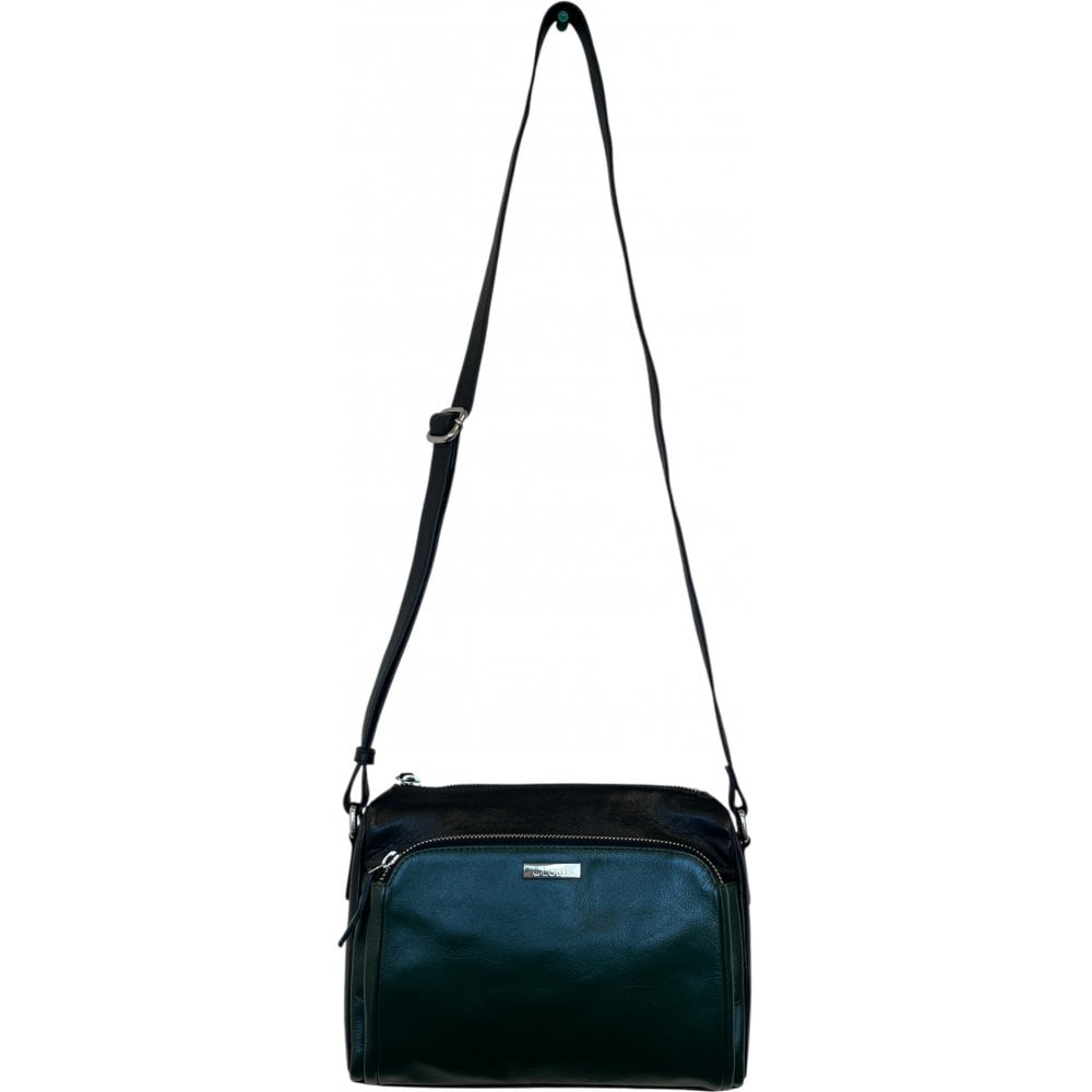 Lotus Ida Black and Green Leather Handbag