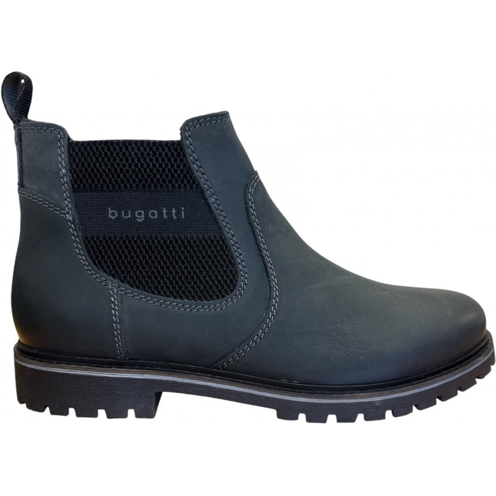 Bugatti Panther Comfort Men's Dark Grey Leather Chelsea Boots