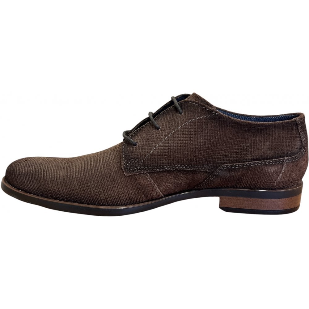 Bugatti Licio Eco Brown Suede Lace-Up Shoe