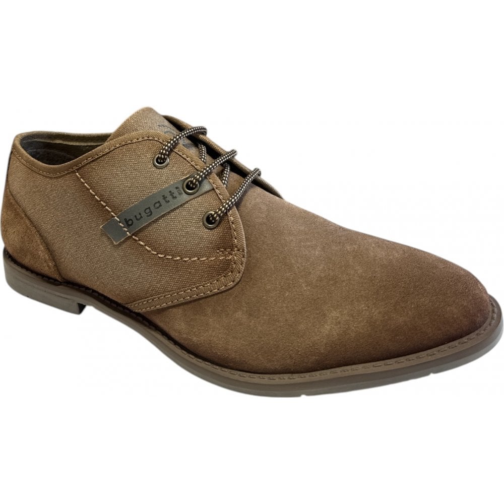 Bugatti Fedele Taupe Suede Lace-Up Shoes