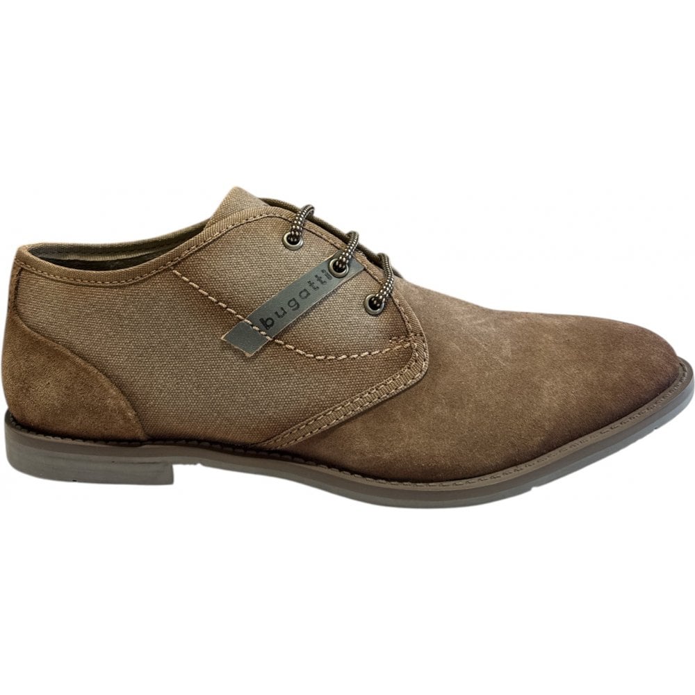Bugatti Fedele Taupe Suede Lace-Up Shoes