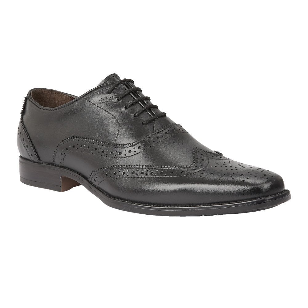 Lotus Bishop Black Leather Brogues