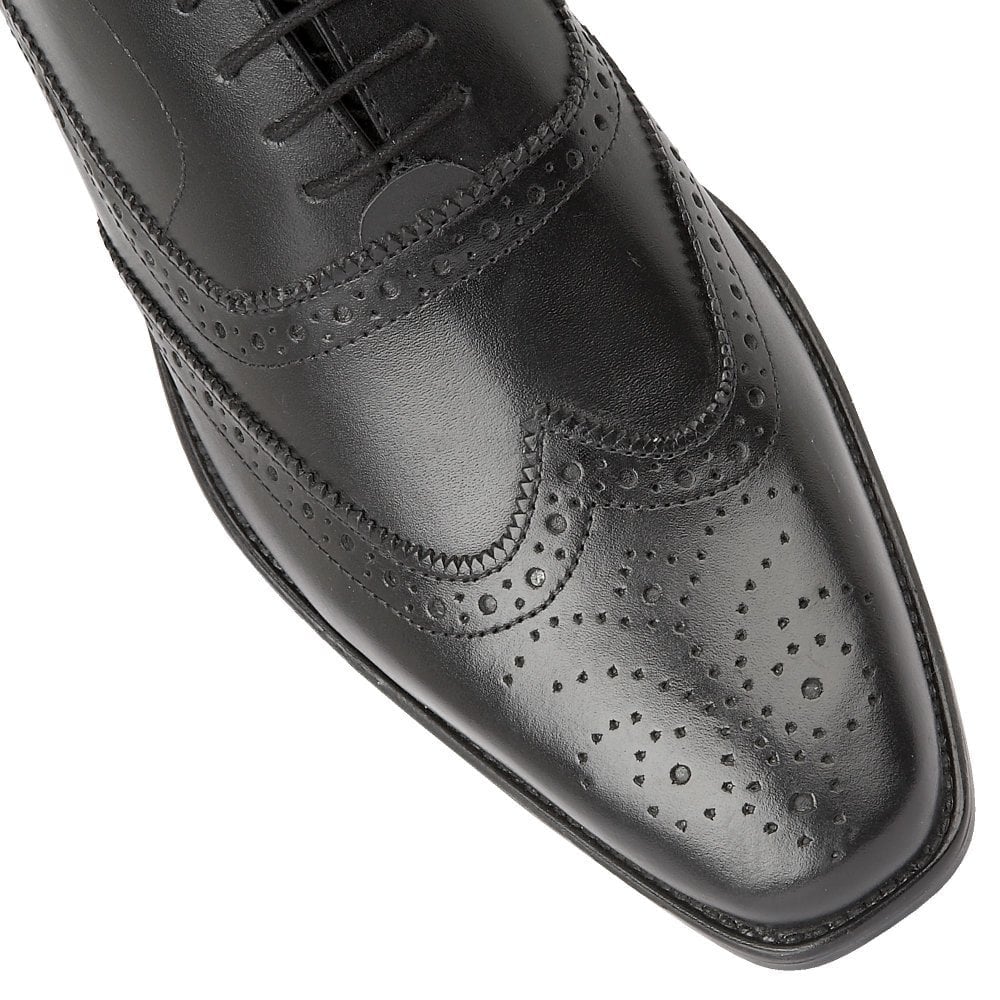 Lotus Bishop Black Leather Brogues