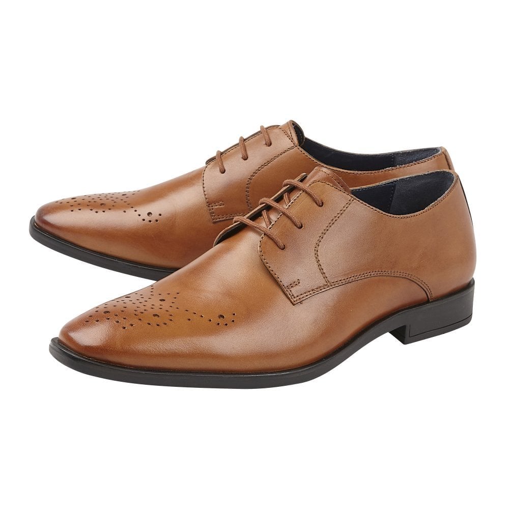 Lotus Ivan Tan Leather Lace-Up Derby Shoes