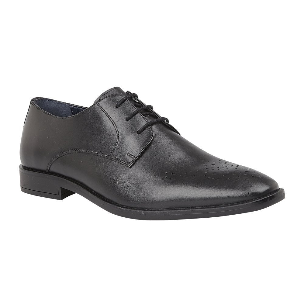 Lotus Ivan Black Leather Lace-Up Derby Shoes