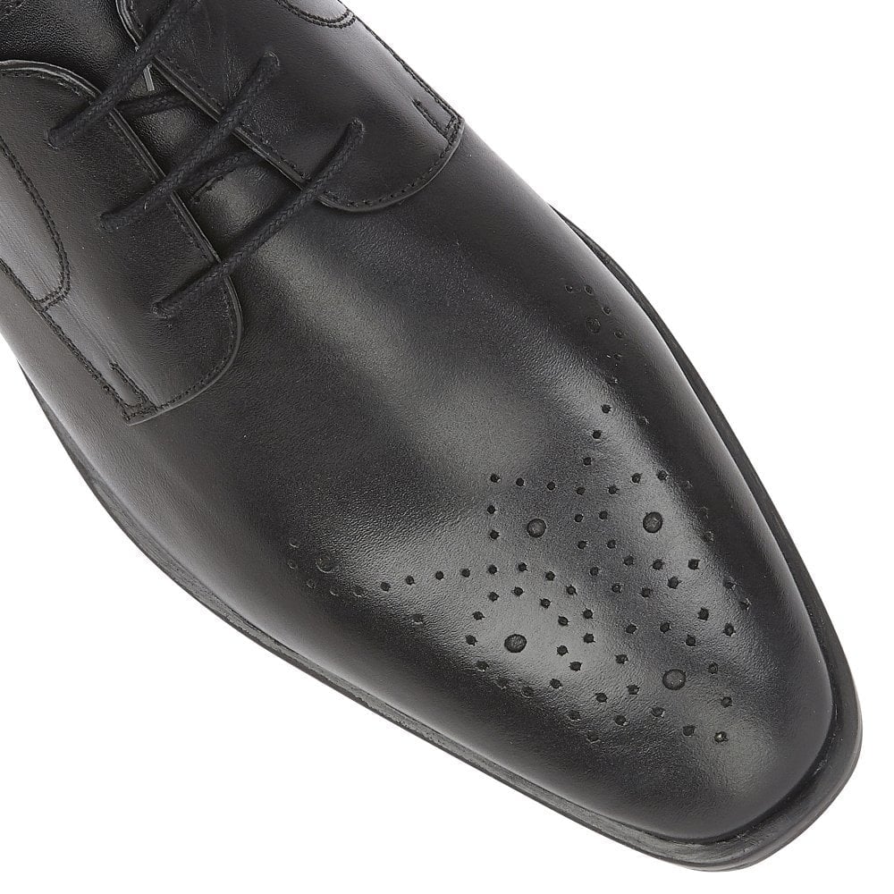 Lotus Ivan Black Leather Lace-Up Derby Shoes