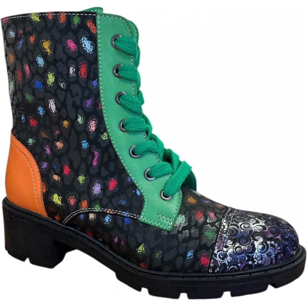 Adesso Lindy Multi Print Leather Ankle Boots