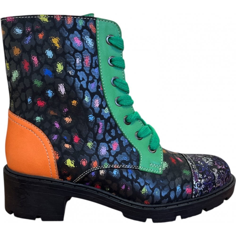Adesso Lindy Multi Print Leather Ankle Boots