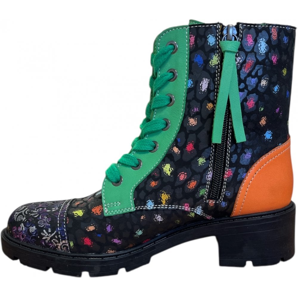 Adesso Lindy Multi Print Leather Ankle Boots