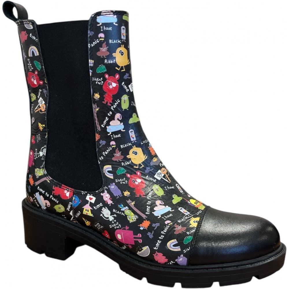 Adesso Norah Black Monster Ankle Boots