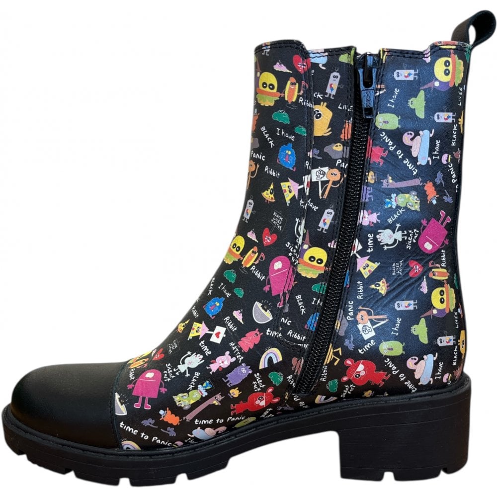 Adesso Norah Black Monster Ankle Boots