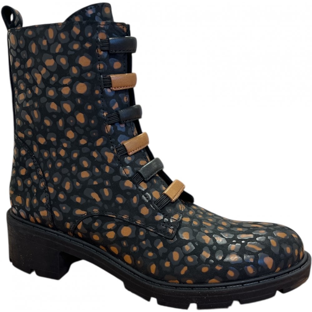 Adesso Amelia Treacle Toffee Black Leather Ankle Boots