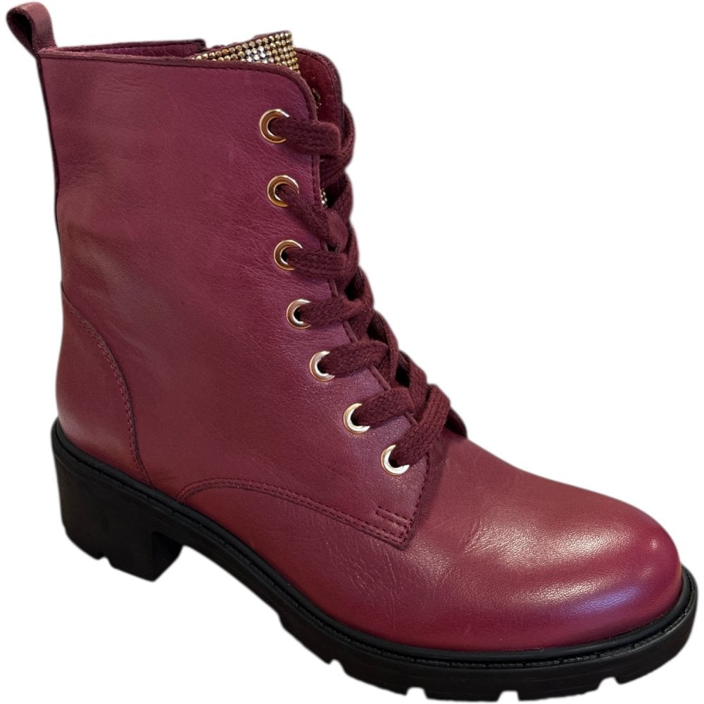 Adesso Liza Berry Leather Ankle Boots