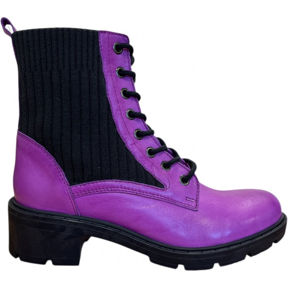 Adesso Wallis Ultra Violet Leather Lace-Up Ankle Boots