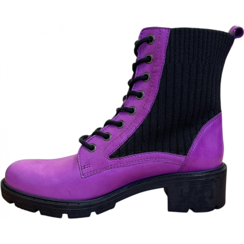 Adesso Wallis Ultra Violet Leather Lace-Up Ankle Boots