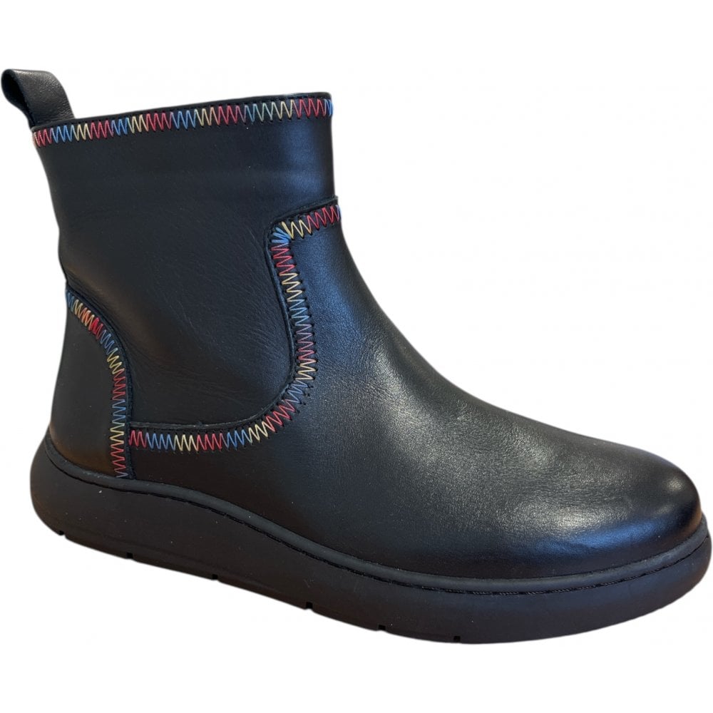 Adesso Thalia Black Multi Leather Ankle Boots