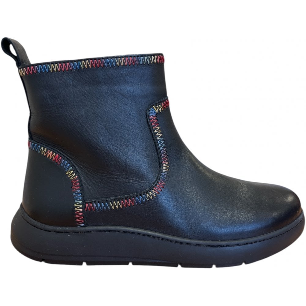 Adesso Thalia Black Multi Leather Ankle Boots