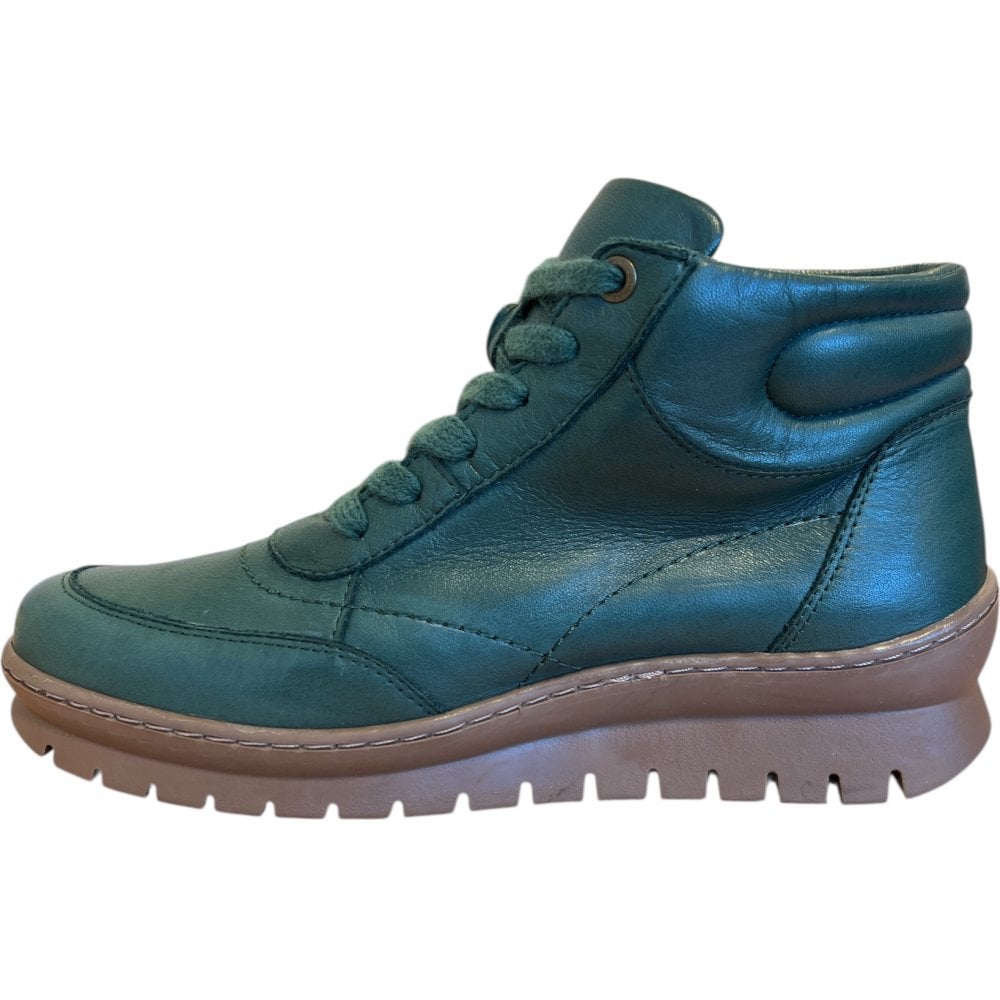 Adesso Vala Forest Green Leather Ankle Boots