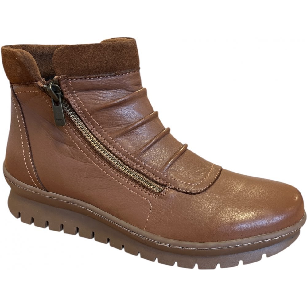 Adesso Clara Cinnamon Leather Ankle Boots