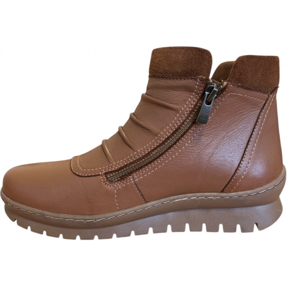 Adesso Clara Cinnamon Leather Ankle Boots