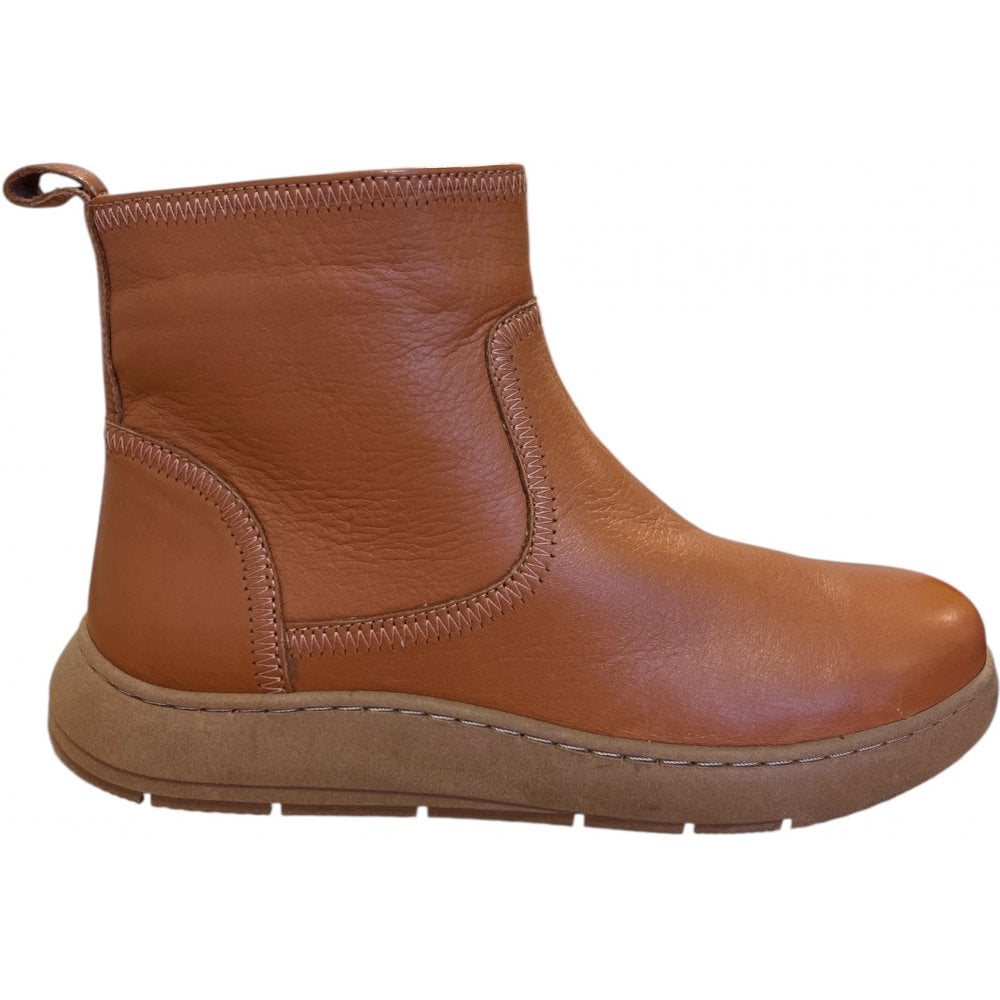 Adesso Thalia Tan Leather Ankle Boots