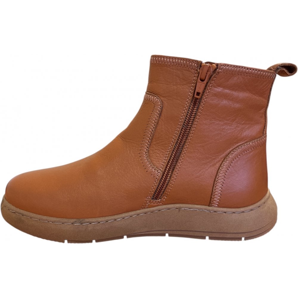 Adesso Thalia Tan Leather Ankle Boots