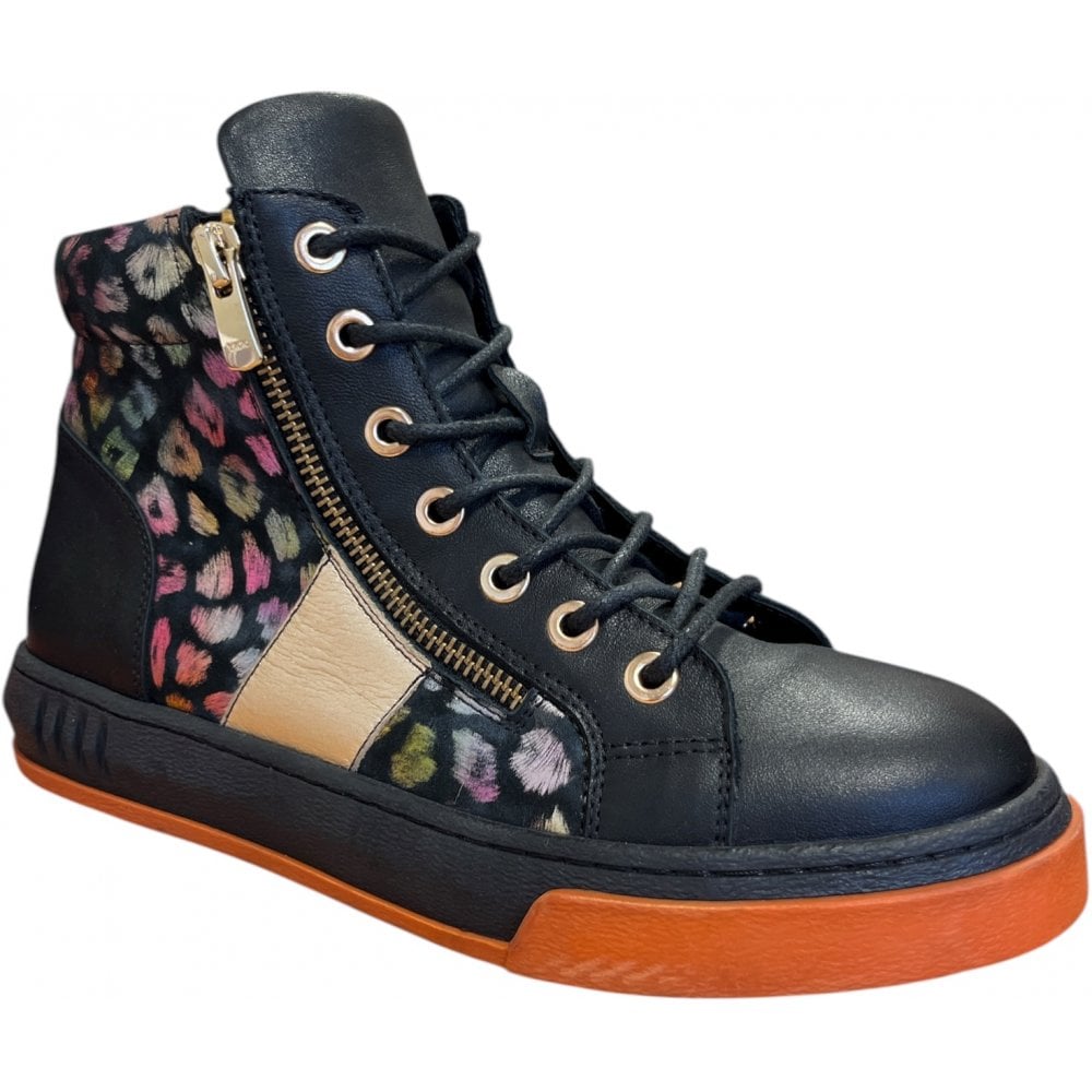 Adesso Nebula Black Leather Ankle Boots