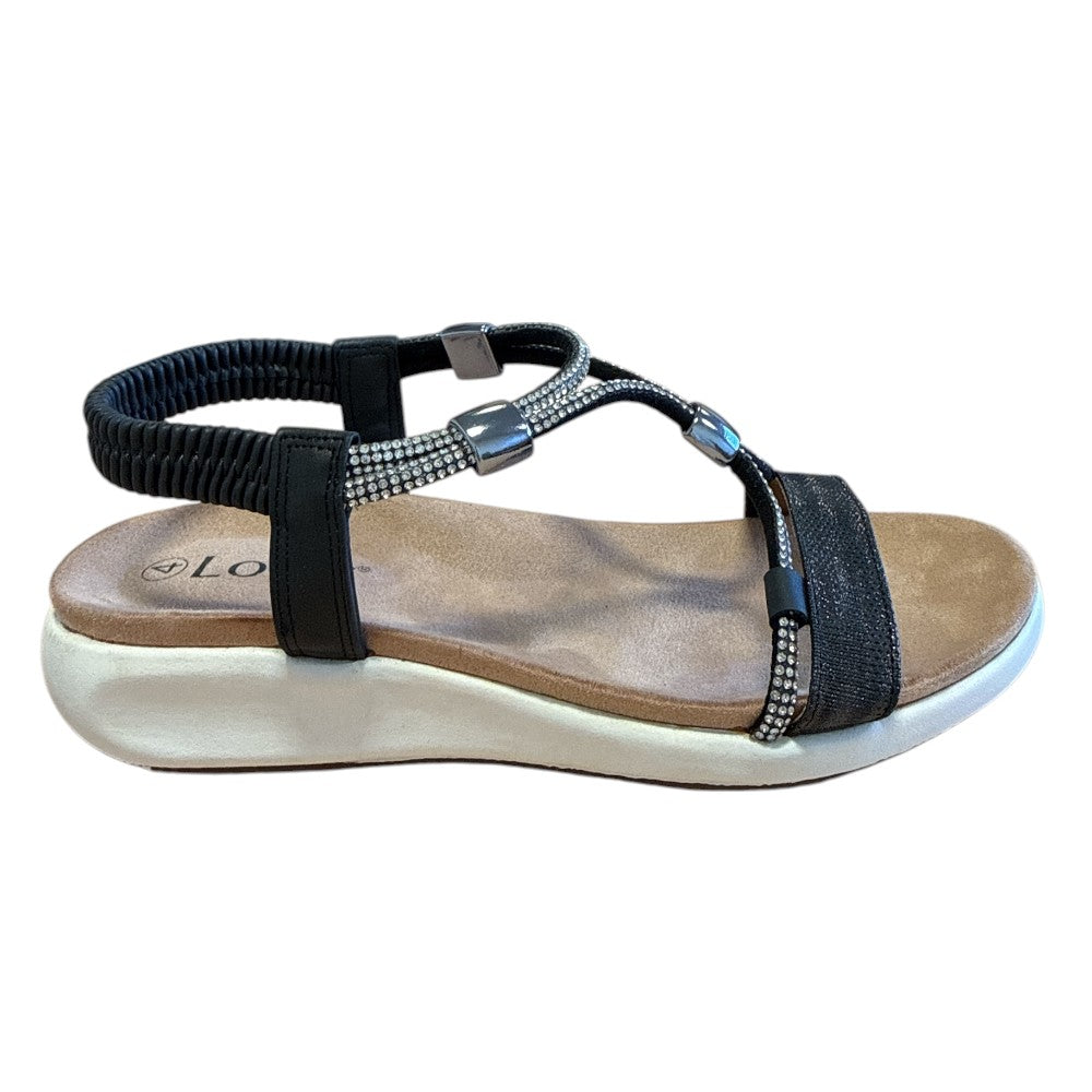 Lotus Bruna Black Open-Toe Sandals