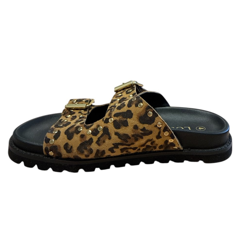 Lotus Conti Leopard Print Suede Mules
