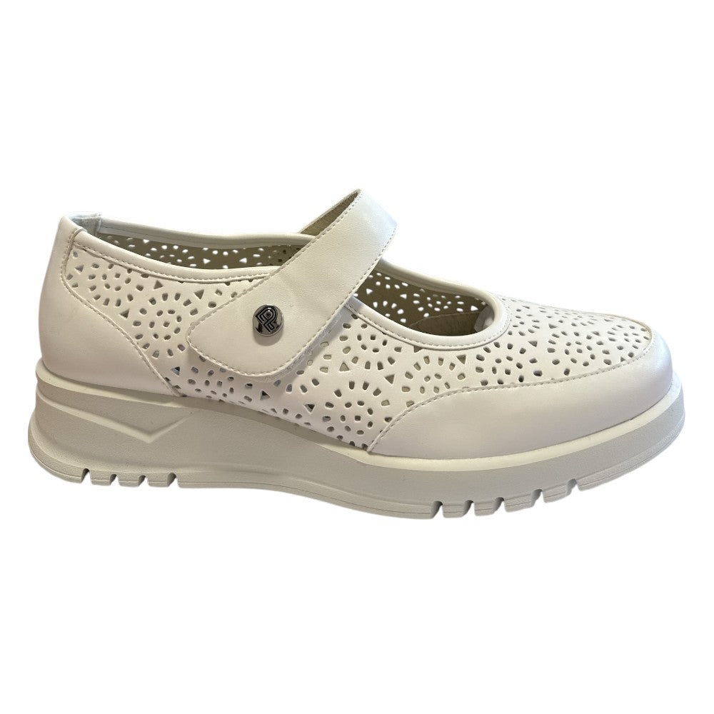 Pitillos 20.300 White Leather Velcro Strap Shoes