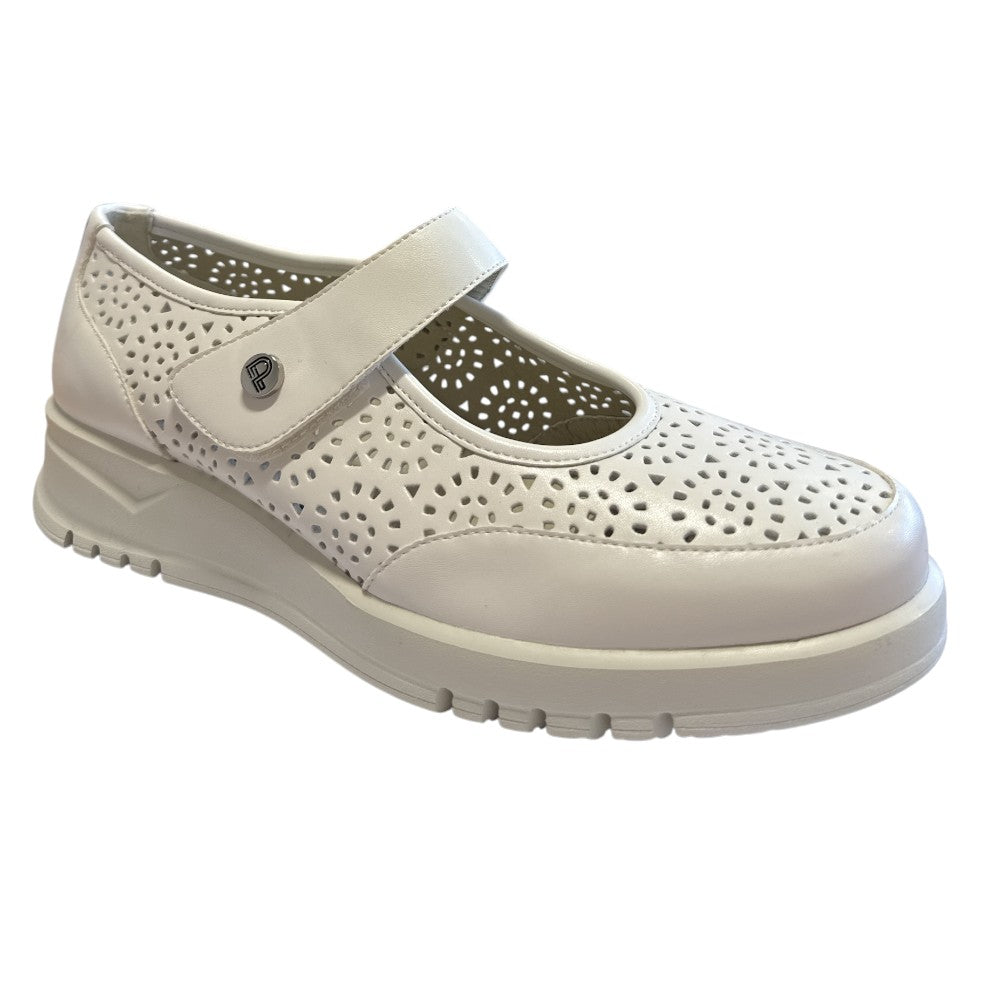 Pitillos 20.300 White Leather Velcro Strap Shoes