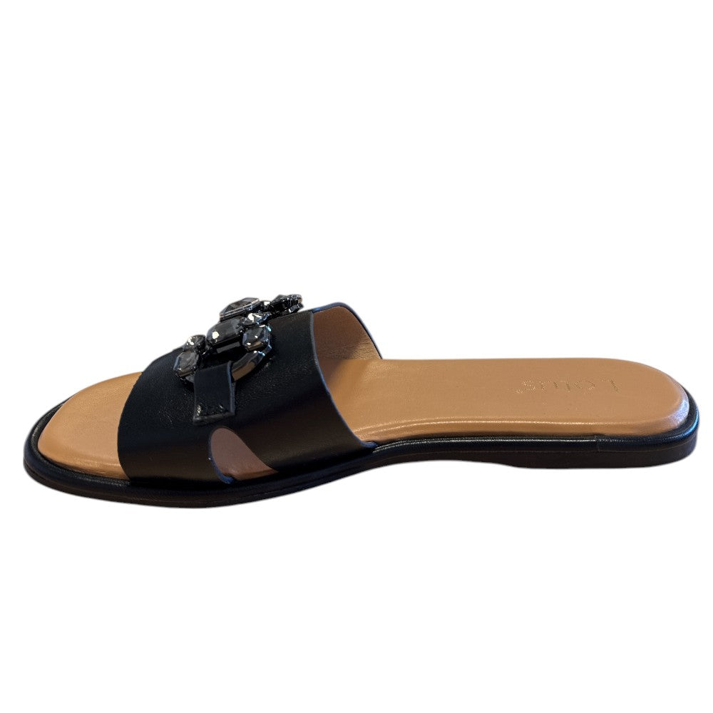 Lotus Agueda Black Flat Mules