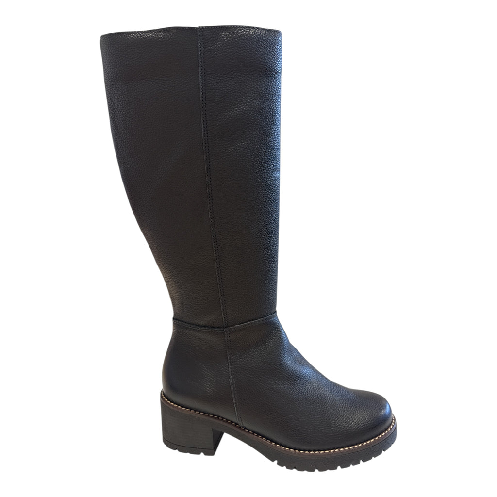Pitillos Black Leather Knee-High Boots 20.525