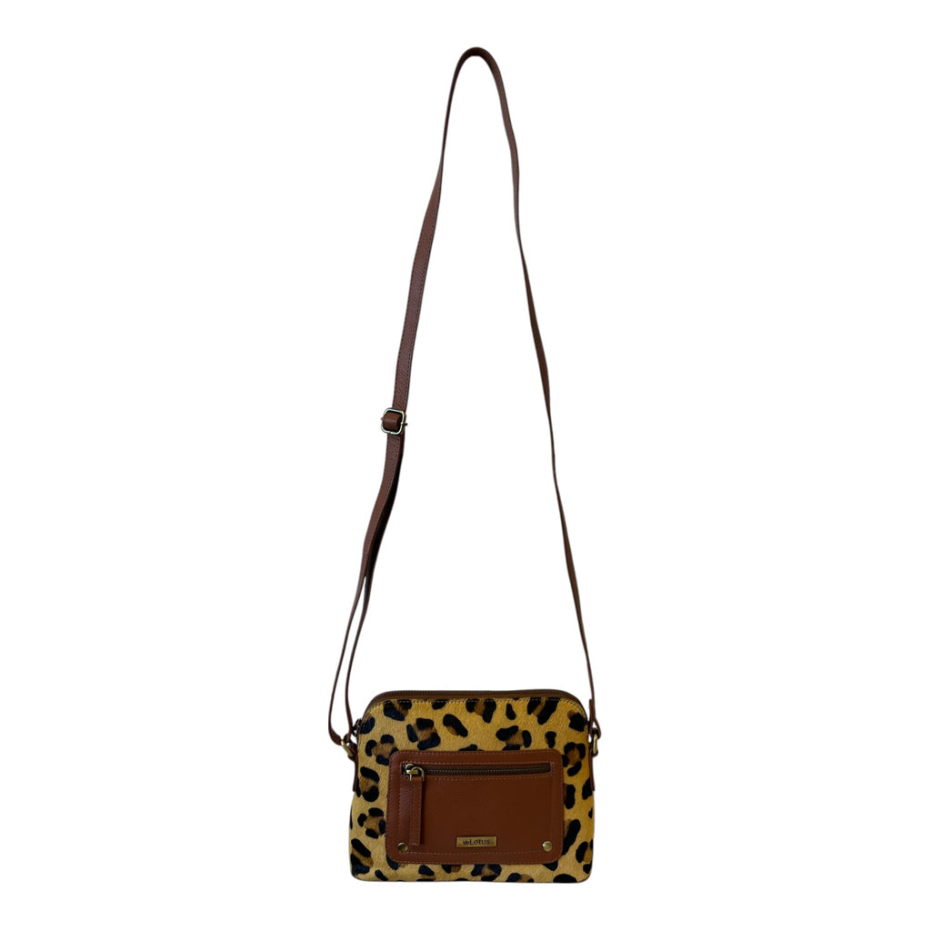 Lotus Tan Leopard Print Cross Body Bag
