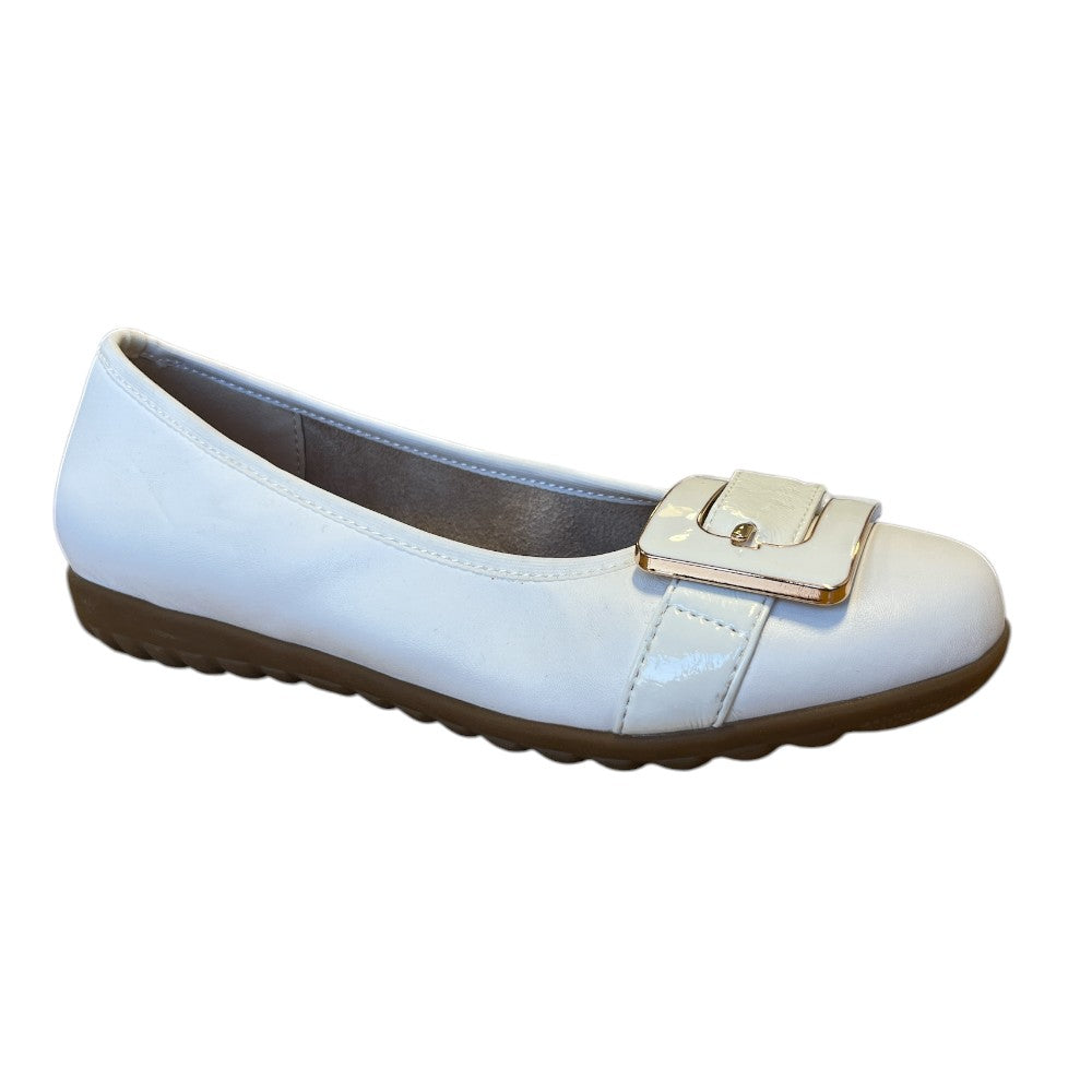Lotus Tandy White Ballerina Pumps