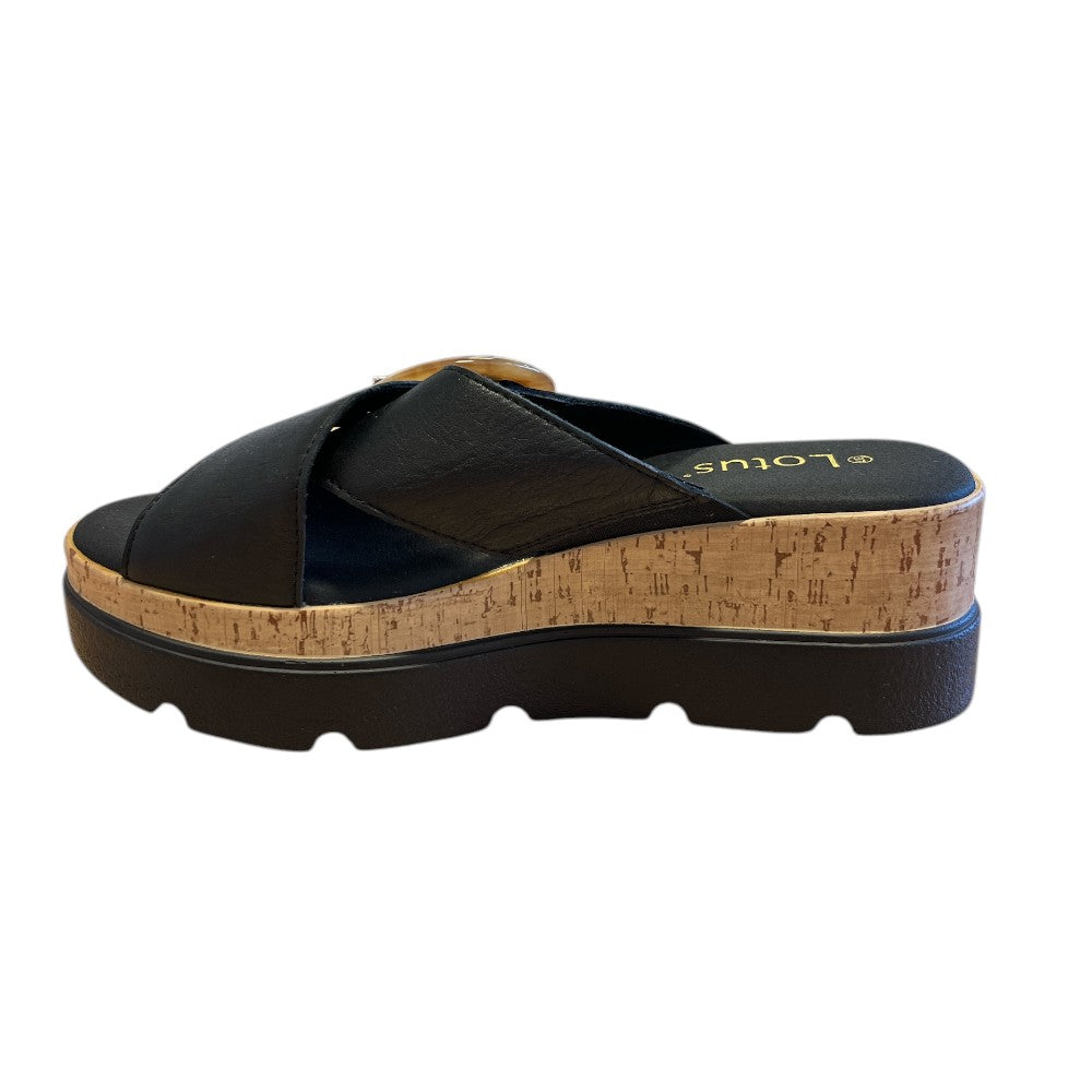 Lotus Paloma Black Leather Mules