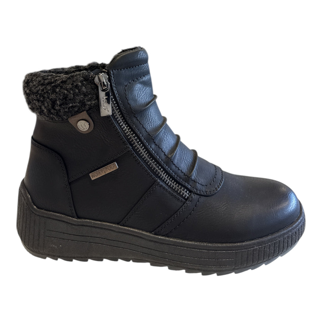 Lotus Black Waterproof Ankle Boots