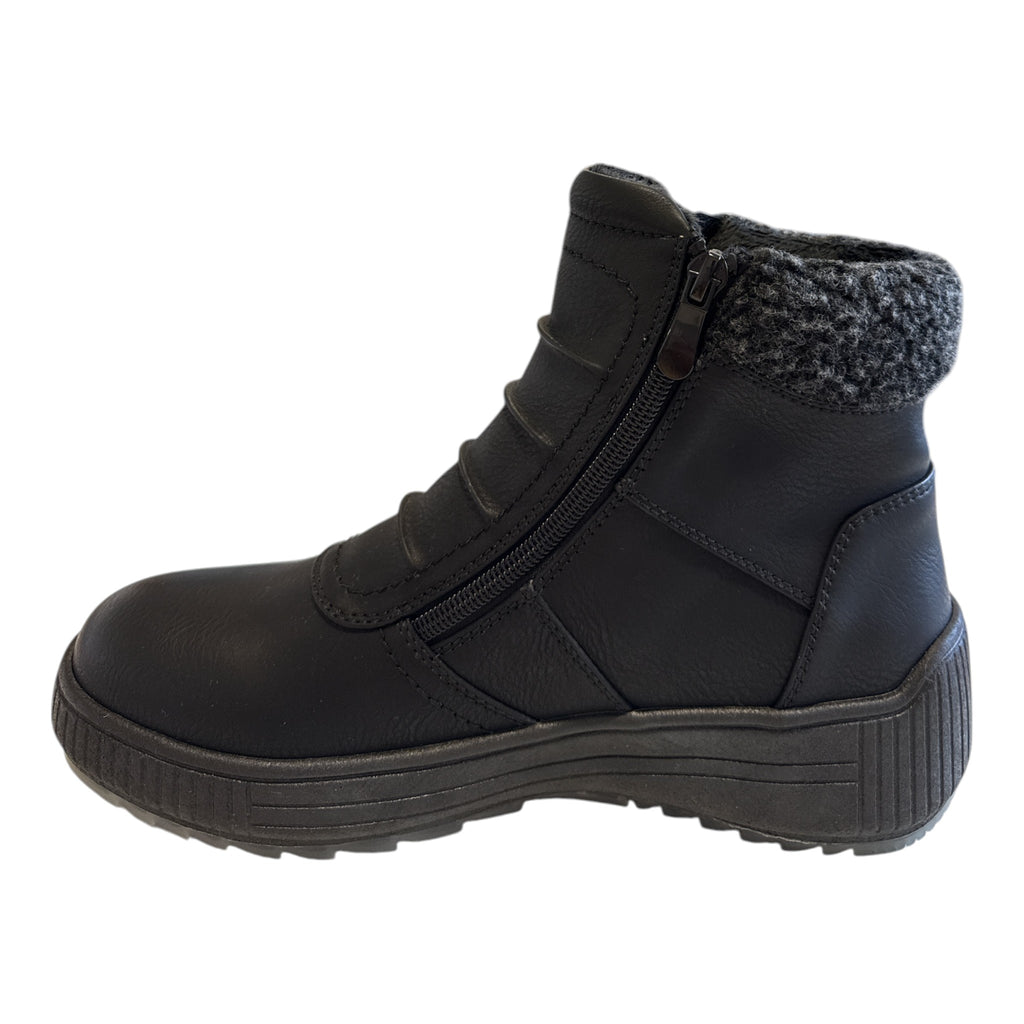 Lotus Black Waterproof Ankle Boots
