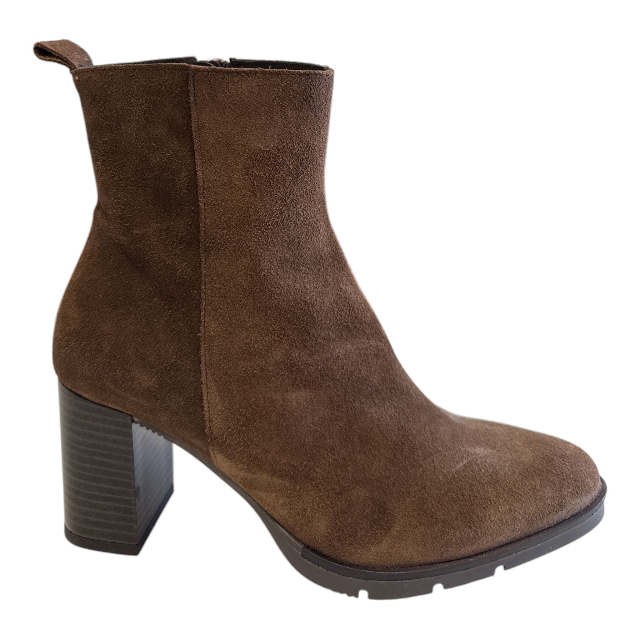 Pitillos Brown Suede Heeled Boots 30542