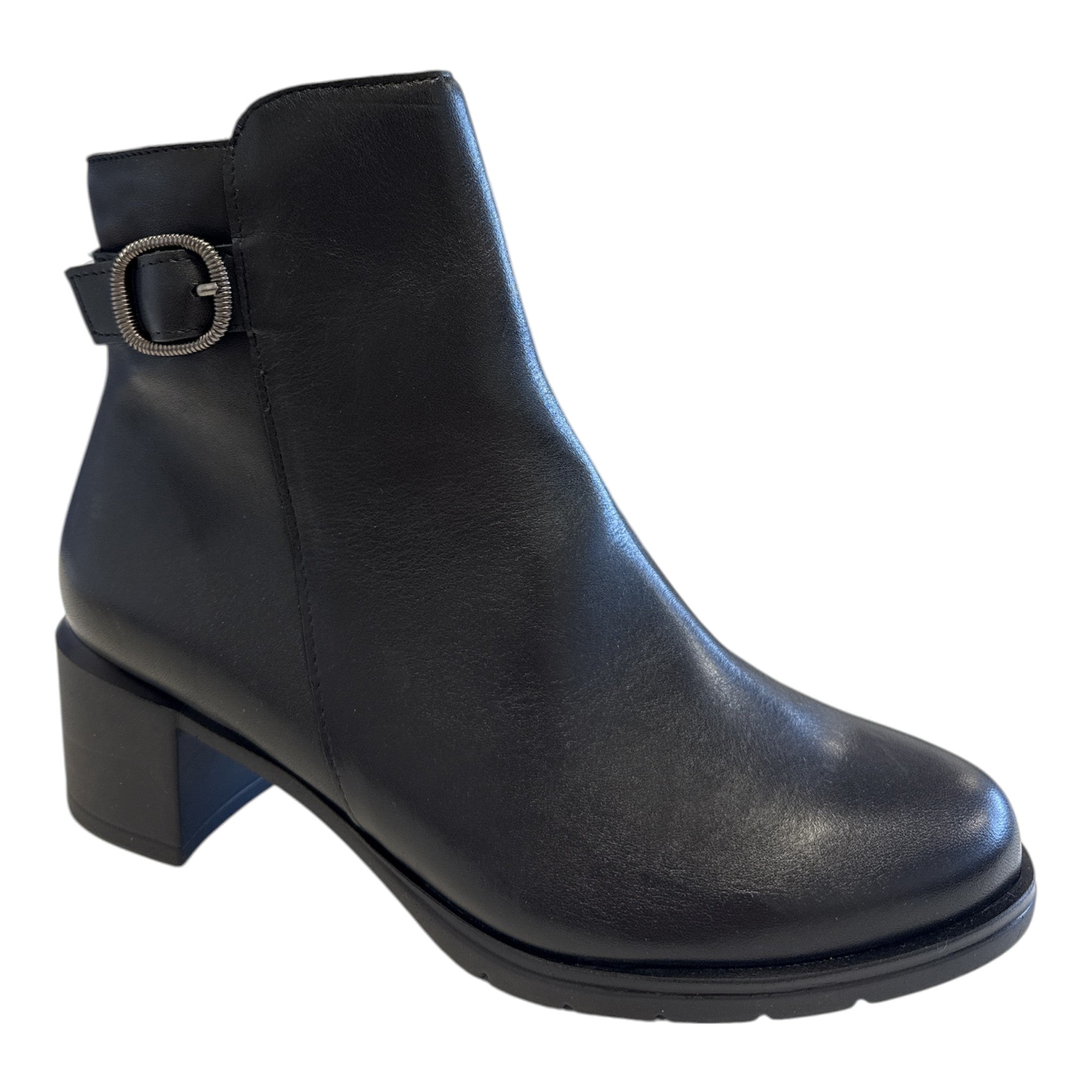Pitillos Black Leather Ankle Boots 11.625