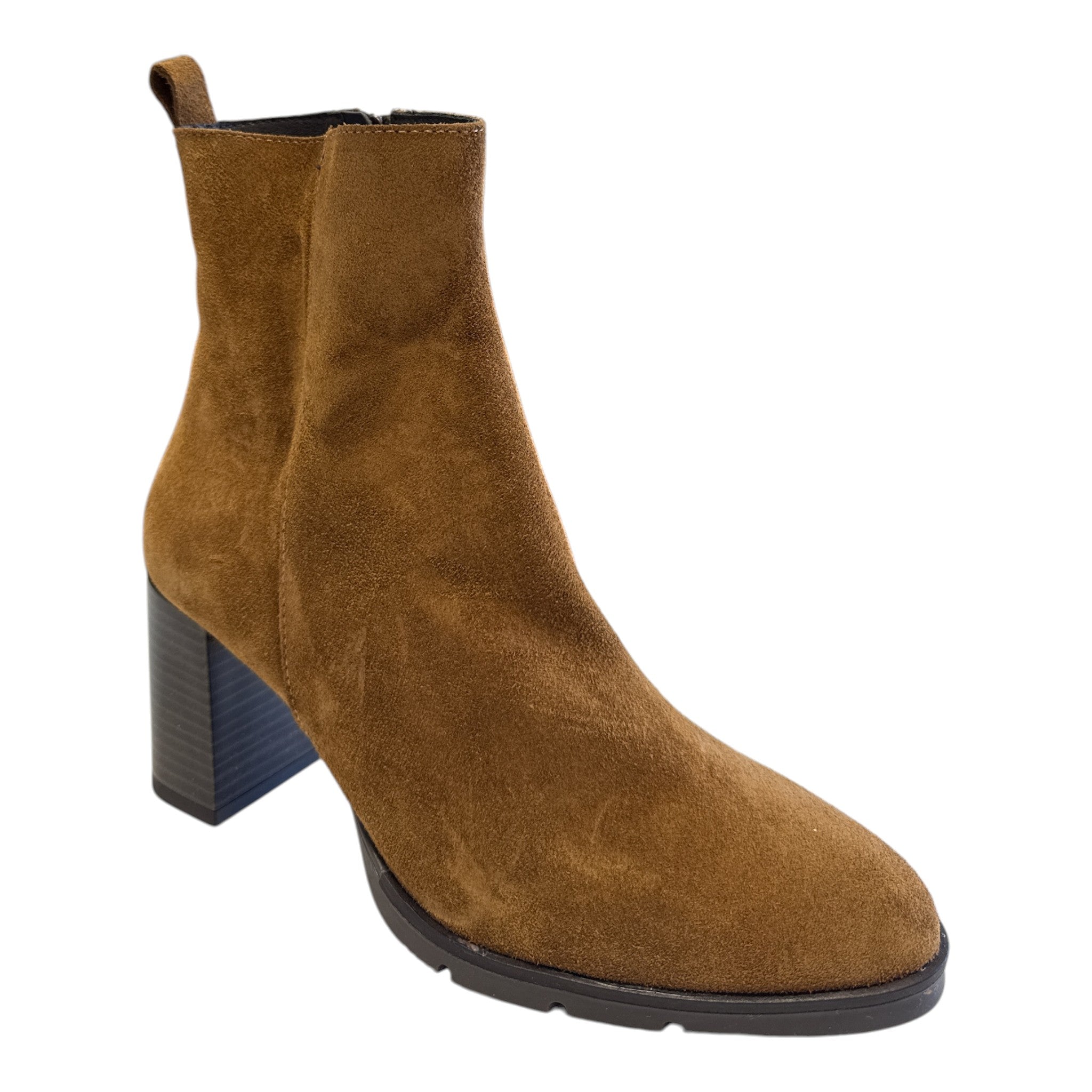 Pitillos Tan Suede Heeled Boots 30541